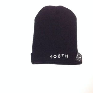 KLV Headwear Youth Winter Hat One Size Black White